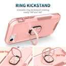 3 in 1 PC + TPU Phone Case with Ring Holder For iPhone SE 2022 / SE 2020 / 8 / 7(Pink)