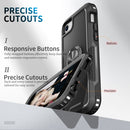 3 in 1 PC + TPU Phone Case with Ring Holder For iPhone SE 2022 / SE 2020 / 8 / 7(Black)
