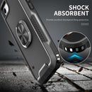3 in 1 PC + TPU Phone Case with Ring Holder For iPhone SE 2022 / SE 2020 / 8 / 7(Black)