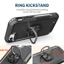 3 in 1 PC + TPU Phone Case with Ring Holder For iPhone SE 2022 / SE 2020 / 8 / 7(Black)