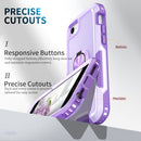 3 in 1 PC + TPU Phone Case with Ring Holder For iPhone SE 2022 / SE 2020 / 8 / 7(Purple)