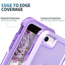 3 in 1 PC + TPU Phone Case with Ring Holder For iPhone SE 2022 / SE 2020 / 8 / 7(Purple)