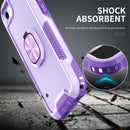 3 in 1 PC + TPU Phone Case with Ring Holder For iPhone SE 2022 / SE 2020 / 8 / 7(Purple)