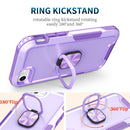 3 in 1 PC + TPU Phone Case with Ring Holder For iPhone SE 2022 / SE 2020 / 8 / 7(Purple)