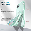 3 in 1 PC + TPU Phone Case with Ring Holder For iPhone 8 Plus & 7 Plus(Mint Green)