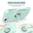 3 in 1 PC + TPU Phone Case with Ring Holder For iPhone 8 Plus & 7 Plus(Mint Green)