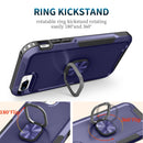 3 in 1 PC + TPU Phone Case with Ring Holder For iPhone 8 Plus & 7 Plus(Navy Blue)
