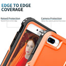 3 in 1 PC + TPU Phone Case with Ring Holder For iPhone 8 Plus & 7 Plus(Orange)