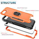 3 in 1 PC + TPU Phone Case with Ring Holder For iPhone 8 Plus & 7 Plus(Orange)