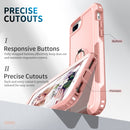 3 in 1 PC + TPU Phone Case with Ring Holder For iPhone 8 Plus & 7 Plus(Pink)