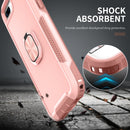 3 in 1 PC + TPU Phone Case with Ring Holder For iPhone 8 Plus & 7 Plus(Pink)