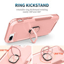 3 in 1 PC + TPU Phone Case with Ring Holder For iPhone 8 Plus & 7 Plus(Pink)