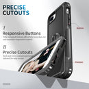 3 in 1 PC + TPU Phone Case with Ring Holder For iPhone 8 Plus & 7 Plus(Black)