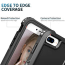 3 in 1 PC + TPU Phone Case with Ring Holder For iPhone 8 Plus & 7 Plus(Black)