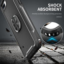 3 in 1 PC + TPU Phone Case with Ring Holder For iPhone 8 Plus & 7 Plus(Black)