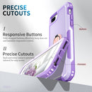 3 in 1 PC + TPU Phone Case with Ring Holder For iPhone 8 Plus & 7 Plus(Purple)