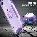 3 in 1 PC + TPU Phone Case with Ring Holder For iPhone 8 Plus & 7 Plus(Purple)