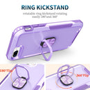 3 in 1 PC + TPU Phone Case with Ring Holder For iPhone 8 Plus & 7 Plus(Purple)