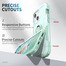 3 in 1 PC + TPU Phone Case with Ring Holder For iPhone 12 / 12 Pro(Mint Green)