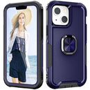 3 in 1 PC + TPU Phone Case with Ring Holder For iPhone 12 / 12 Pro(Navy Blue)