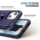 3 in 1 PC + TPU Phone Case with Ring Holder For iPhone 12 / 12 Pro(Navy Blue)