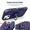 3 in 1 PC + TPU Phone Case with Ring Holder For iPhone 12 / 12 Pro(Navy Blue)