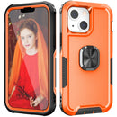 3 in 1 PC + TPU Phone Case with Ring Holder For iPhone 12 / 12 Pro(Orange)