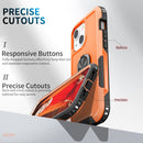 3 in 1 PC + TPU Phone Case with Ring Holder For iPhone 12 / 12 Pro(Orange)