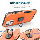 3 in 1 PC + TPU Phone Case with Ring Holder For iPhone 12 / 12 Pro(Orange)