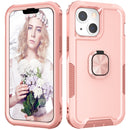 3 in 1 PC + TPU Phone Case with Ring Holder For iPhone 12 / 12 Pro(Pink)