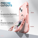 3 in 1 PC + TPU Phone Case with Ring Holder For iPhone 12 / 12 Pro(Pink)
