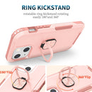 3 in 1 PC + TPU Phone Case with Ring Holder For iPhone 12 / 12 Pro(Pink)