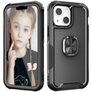 3 in 1 PC + TPU Phone Case with Ring Holder For iPhone 12 / 12 Pro(Black)