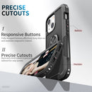 3 in 1 PC + TPU Phone Case with Ring Holder For iPhone 12 / 12 Pro(Black)