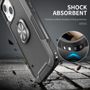 3 in 1 PC + TPU Phone Case with Ring Holder For iPhone 12 / 12 Pro(Black)