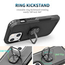 3 in 1 PC + TPU Phone Case with Ring Holder For iPhone 12 / 12 Pro(Black)