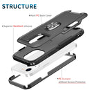 3 in 1 PC + TPU Phone Case with Ring Holder For iPhone 12 / 12 Pro(Black)