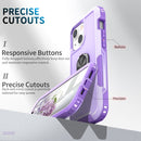 3 in 1 PC + TPU Phone Case with Ring Holder For iPhone 12 / 12 Pro(Purple)