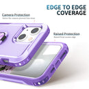3 in 1 PC + TPU Phone Case with Ring Holder For iPhone 12 / 12 Pro(Purple)