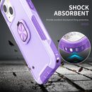 3 in 1 PC + TPU Phone Case with Ring Holder For iPhone 12 / 12 Pro(Purple)