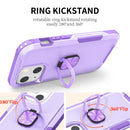3 in 1 PC + TPU Phone Case with Ring Holder For iPhone 12 / 12 Pro(Purple)