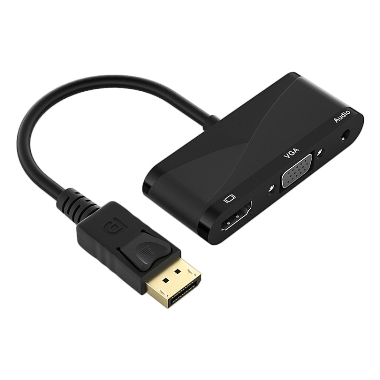 D45 3 in 1 DP to HDMI + VGA + 3.5 Audio Converter Cable(Black)
