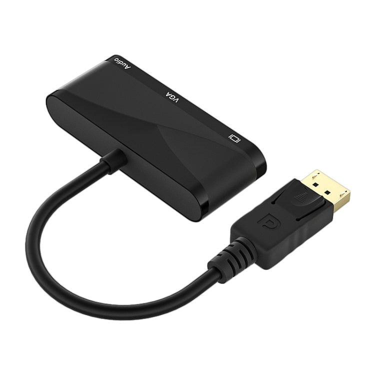 D45 3 in 1 DP to HDMI + VGA + 3.5 Audio Converter Cable(Black)