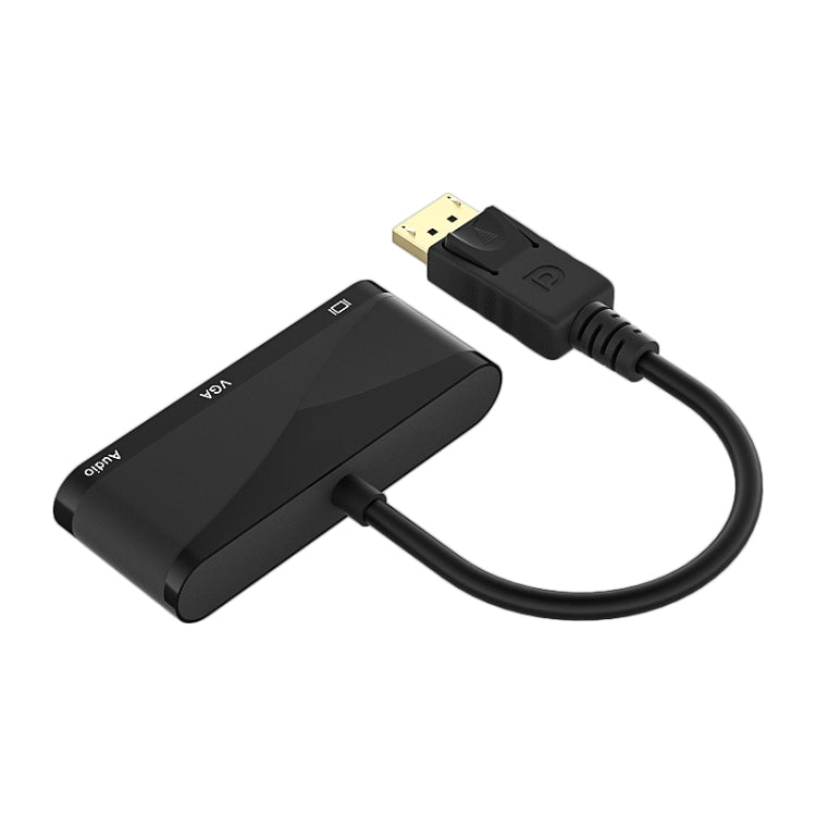 D45 3 in 1 DP to HDMI + VGA + 3.5 Audio Converter Cable(Black)