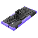 For Samsung Galaxy S22 Ultra 5G Tire Texture TPU + PC Phone Case with Holder(Purple)