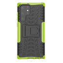 For Samsung Galaxy S22 Ultra 5G Tire Texture TPU + PC Phone Case with Holder(Green)