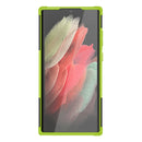 For Samsung Galaxy S22 Ultra 5G Tire Texture TPU + PC Phone Case with Holder(Green)