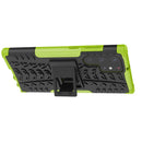 For Samsung Galaxy S22 Ultra 5G Tire Texture TPU + PC Phone Case with Holder(Green)