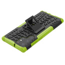 For Samsung Galaxy S22 Ultra 5G Tire Texture TPU + PC Phone Case with Holder(Green)