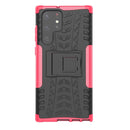 For Samsung Galaxy S22 Ultra 5G Tire Texture TPU + PC Phone Case with Holder(Pink)
